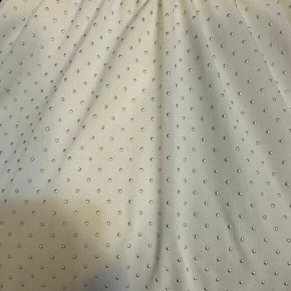 NWT MSK White and Gold Metallic Knee Length Halter Dress Size L - Picture 4 of 8